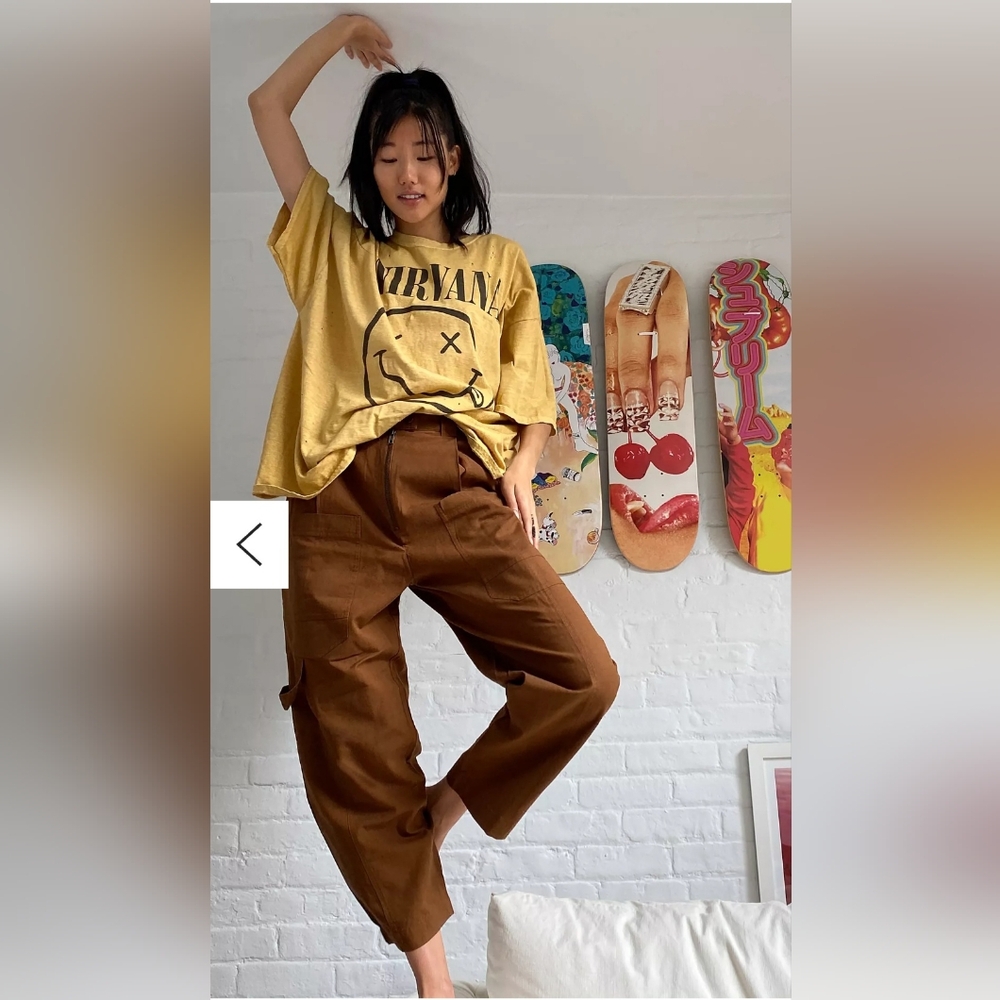 Urban Outfitters Kinley Linen Cargo Utility Pants. Size 2